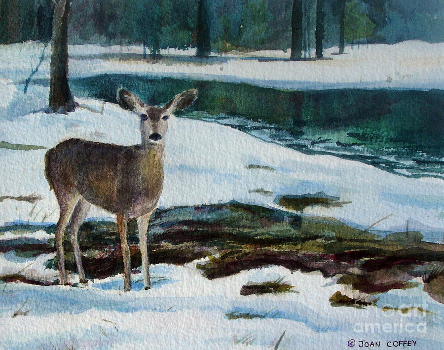Yosemite Deer Painting by Joan Coffey