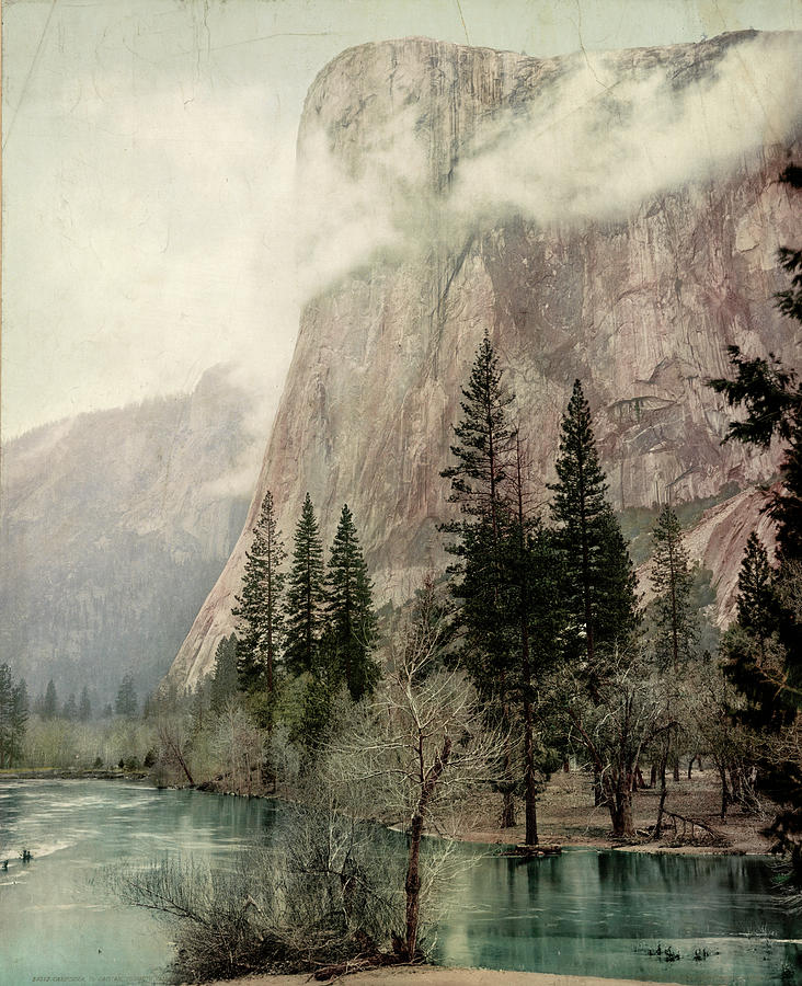 Yosemite El Capitan, C1899 Painting by Granger