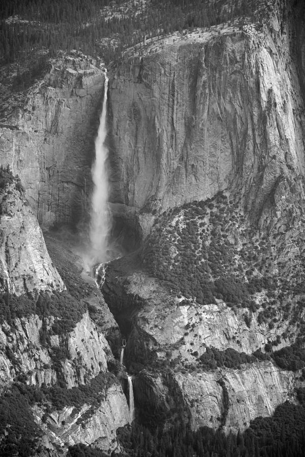 Yosemite Falls from Taft Point BW Photograph by Bruce Gourley