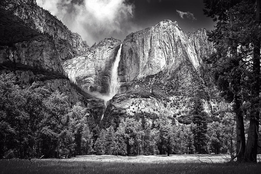 Yosemite Falls in BW Photograph by Joe Myeress