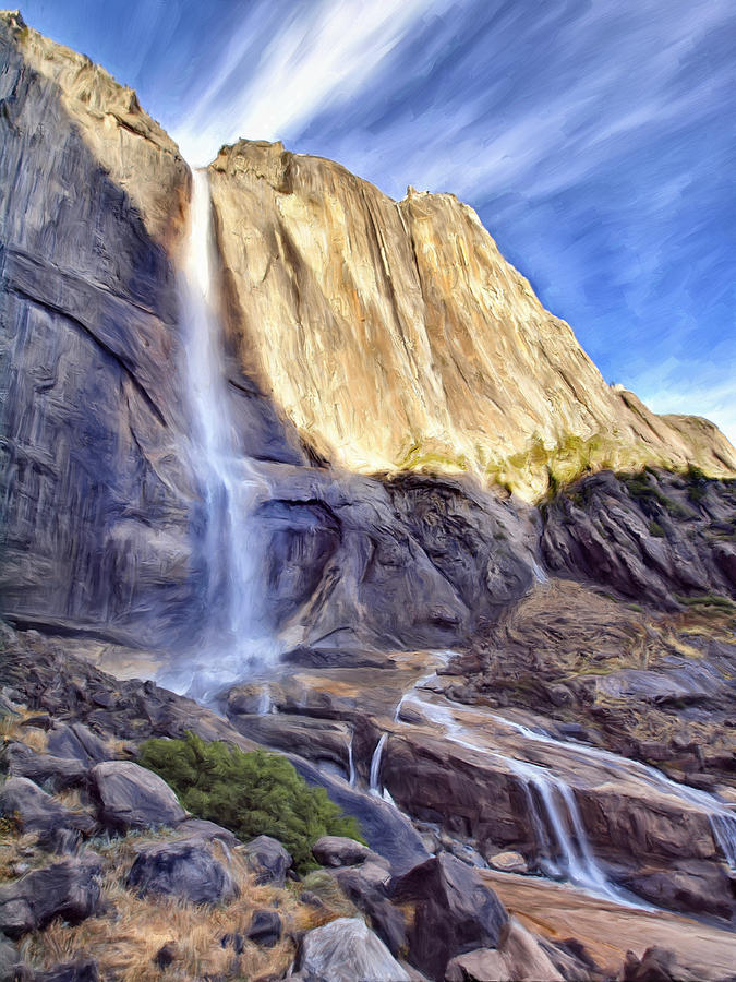 Yosemite Falls Shadows Painting by Dominic Piperata
