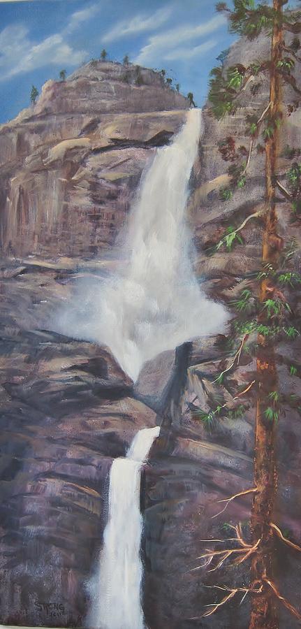 Yosemite Falls Painting by Sherry Strong