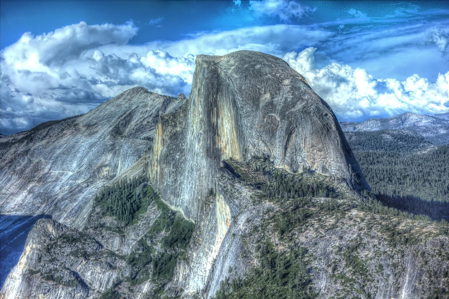 Yosemite Half Dome colored Digital Art by Georgianne Giese