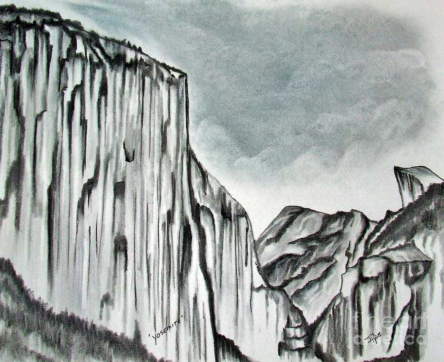 Yosemite in Charcoal Drawing by Janice Pariza