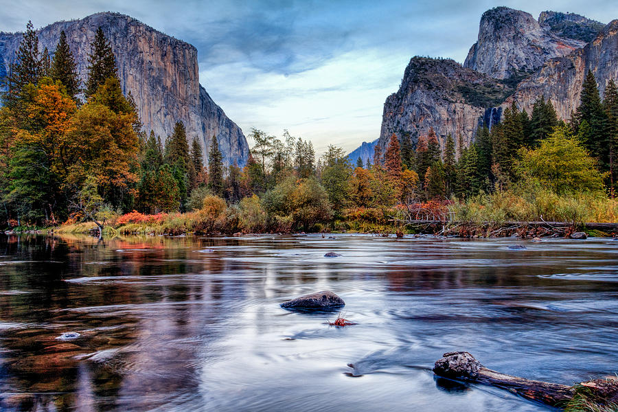 Yosemite Merced River el Capitan Panorama Photograph by Uschools
