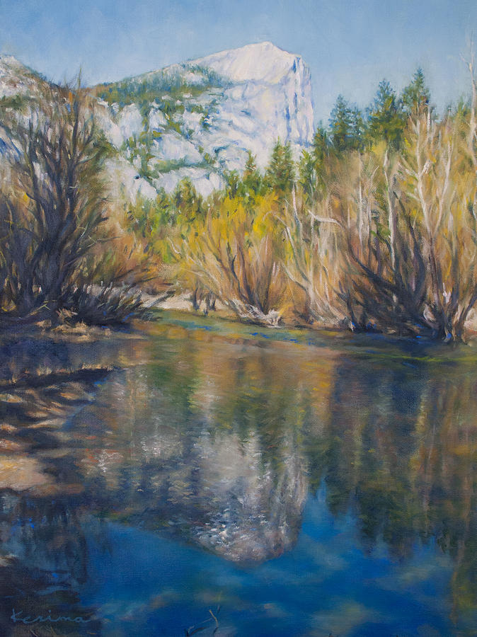Yosemite Mirror Lake Painting by Kerima Swain