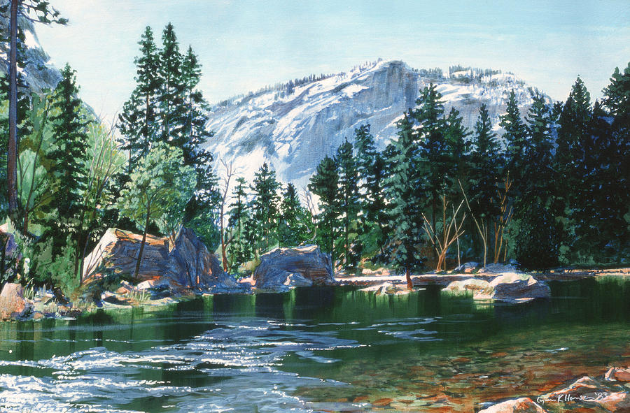 Yosemite Mirror Lake Painting by Lynn Hansen