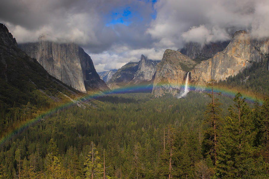 Yosemite tunnel view rainbow Photograph by Duncan Selby