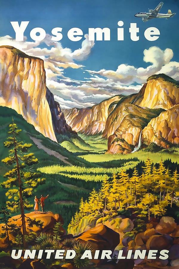 Yosemite United Airlines Mixed Media by David Wagner