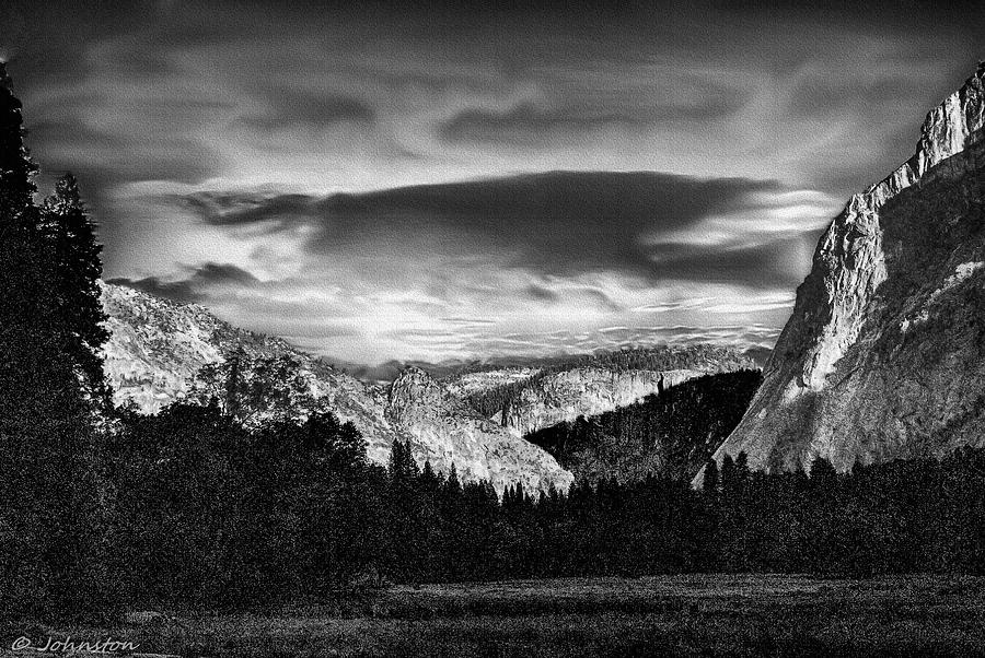 Yosemite Valley Black And White Photograph