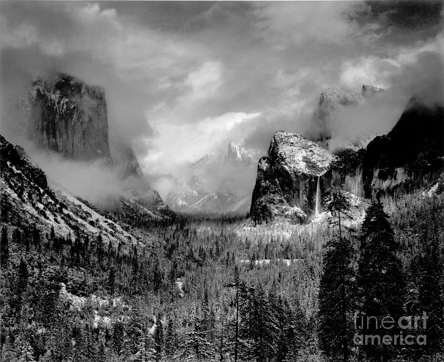 Yosemite Valley Clearing Winterstorm 1942 Photograph by Ansel Adams