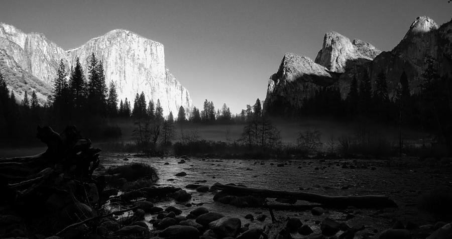 Yosemite National Park Photograph - Yosemite Valley View Black and White by Scott McGuire