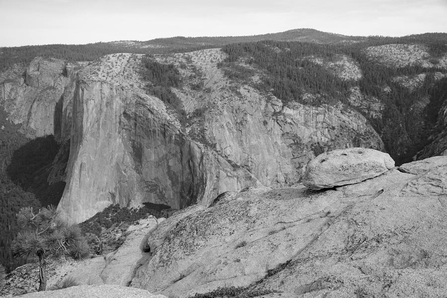 Yosemites El Capitan from Taft Point BW Photograph by Bruce Gourley