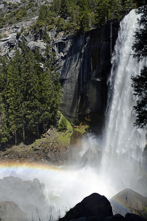 Yosemites Vernal Fall and Rainbow Photograph by Bruce Gourley