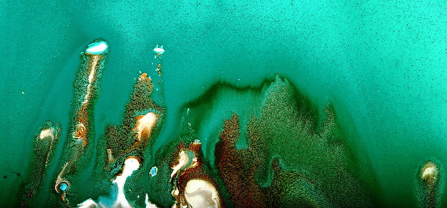 Abstract Painting - Yoshi - Emerald Abstract Art by kredart by Serg Wiaderny