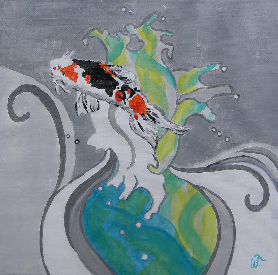 You Are A Little Koi Painting by Warren Thompson
