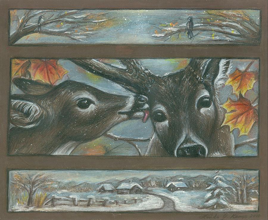 Wildlife Drawing - You Are Deer To Me by Linda Nielsen
