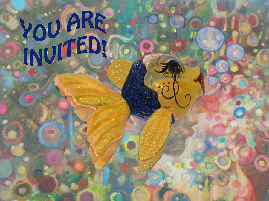 You Are Invited Fish Party Card Photograph by Sandi OReilly