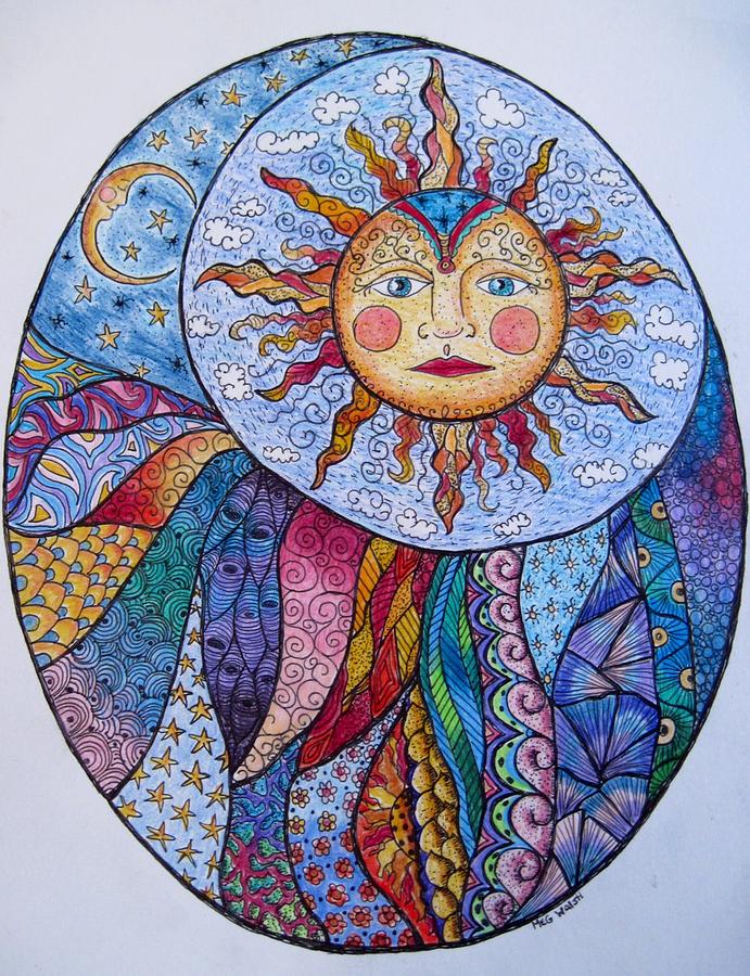 Sun Drawing - You are my Sunshine by Megan Walsh