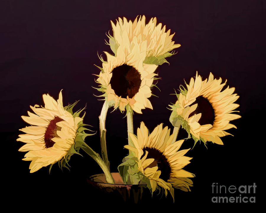 Sunflower Photograph - You Are My Sunshine - Painterly by TN Fairey