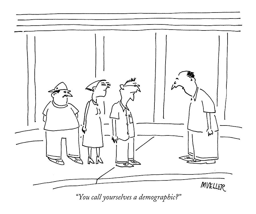 You Call Yourselves A Demographic? Drawing by Peter Mueller
