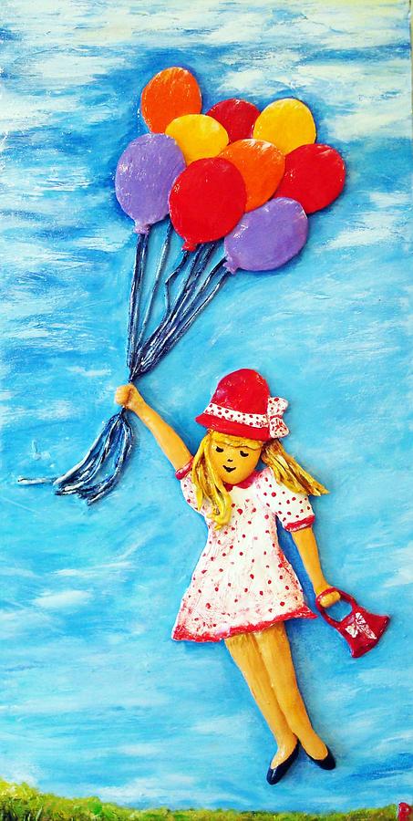 Acrylic Painting - You can fly by Raya Finkelson