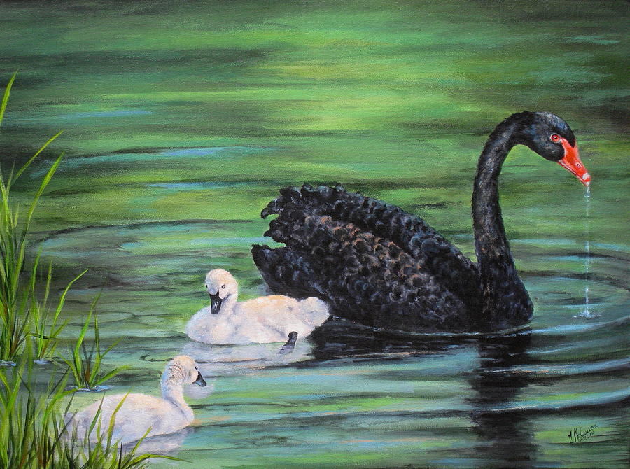 You Comin--Black Swan Painting by Mary McCullah