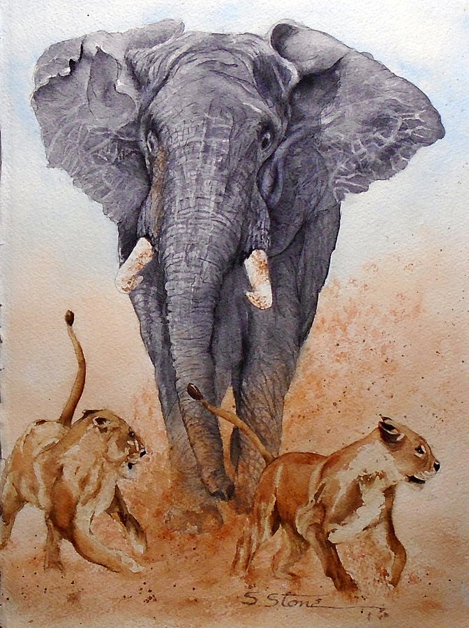 Watercolor Painting - You Dont Scare Me by Sandra Stone Watercolor Painting - You Dont Scare Me by Sandra Stone
