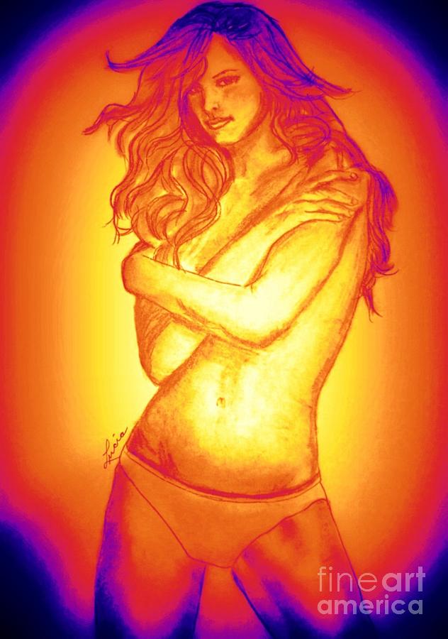 Nude Digital Art - You Glow Girl by Lucia Grilletto
