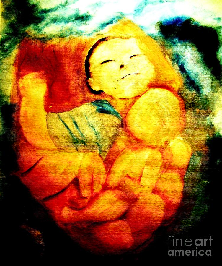 Baby Boy Painting - You Hold Me by Hazel Holland