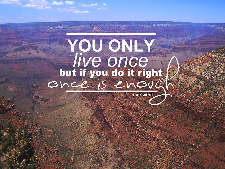 You Only Live Once Digital Art by The Rose Colored Lens - Fine Art America