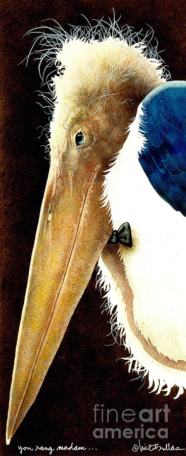 Stork Painting - You Rang Madam... by Will Bullas