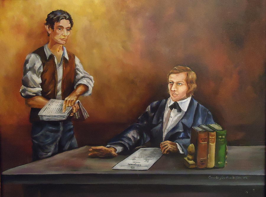 Young Abe with the Squire Painting by Carole Powell