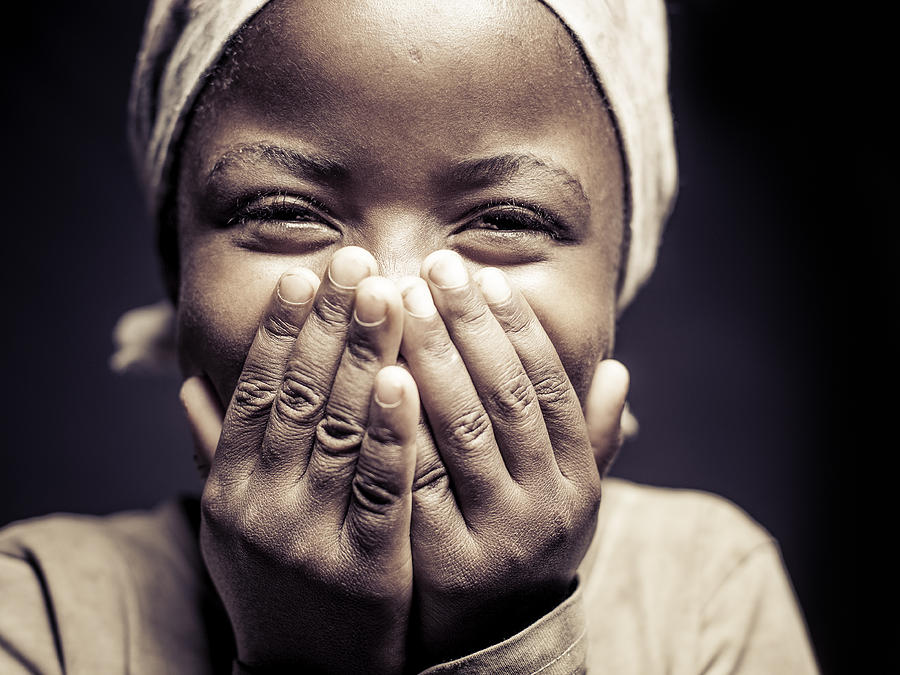Young African Girl (Isolated on Black) Photograph by Ranplett