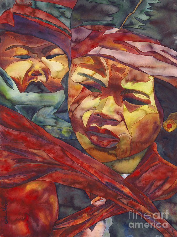 Portrait Painting - Young Asian Children by Gretchen Weisgram