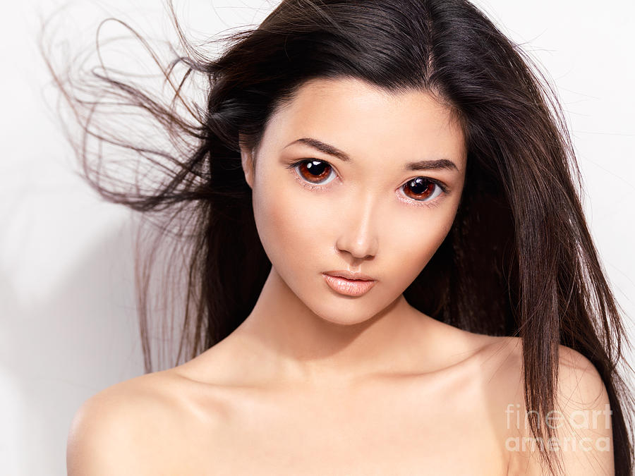 Young asian woman anime style beauty portrait Photograph by Maxim Images Exquisite Prints