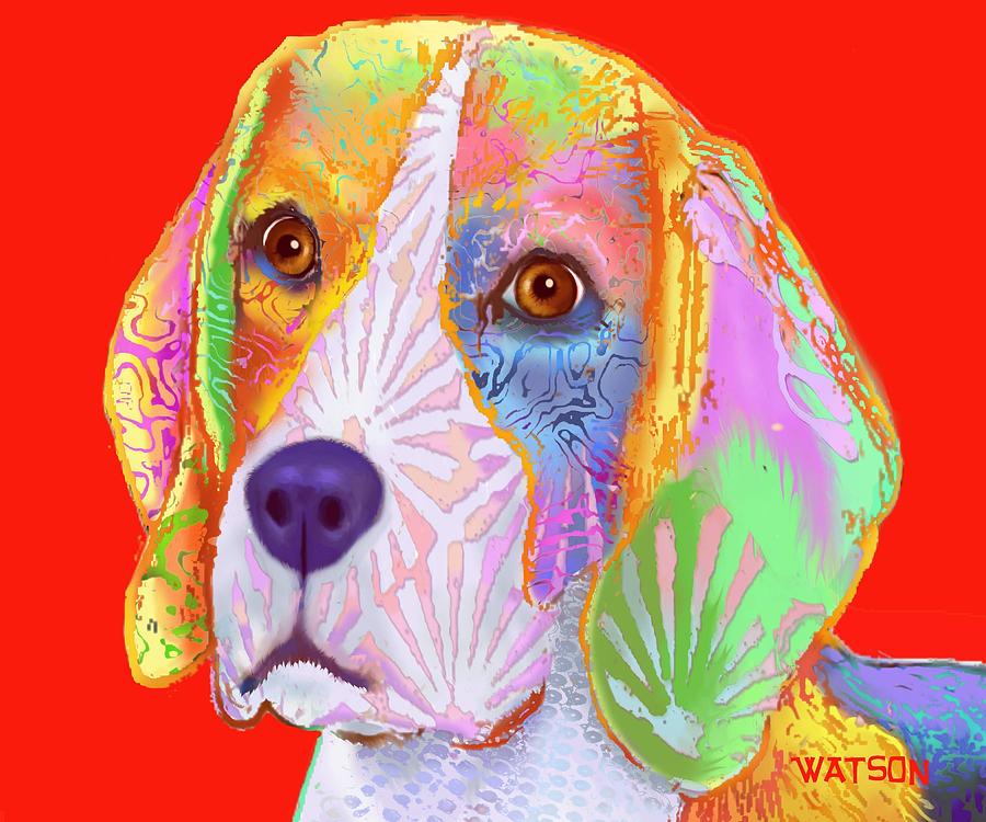 Young Beagle  Digital Art by Marlene Watson
