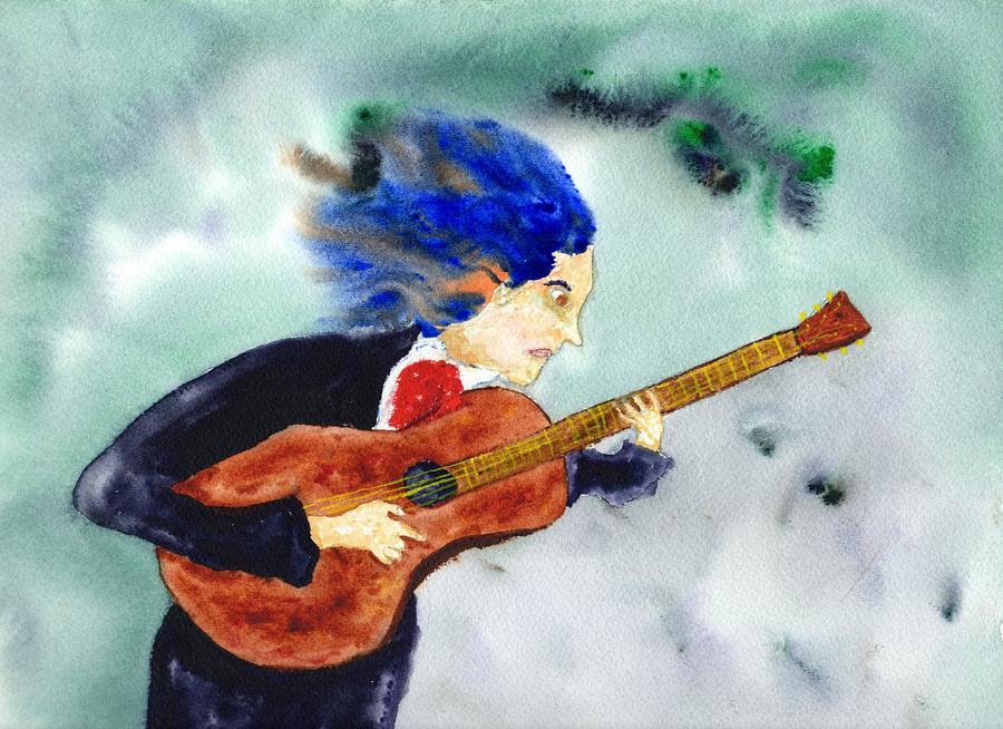 Young  Beethoven On Guitar Painting by Jim Taylor