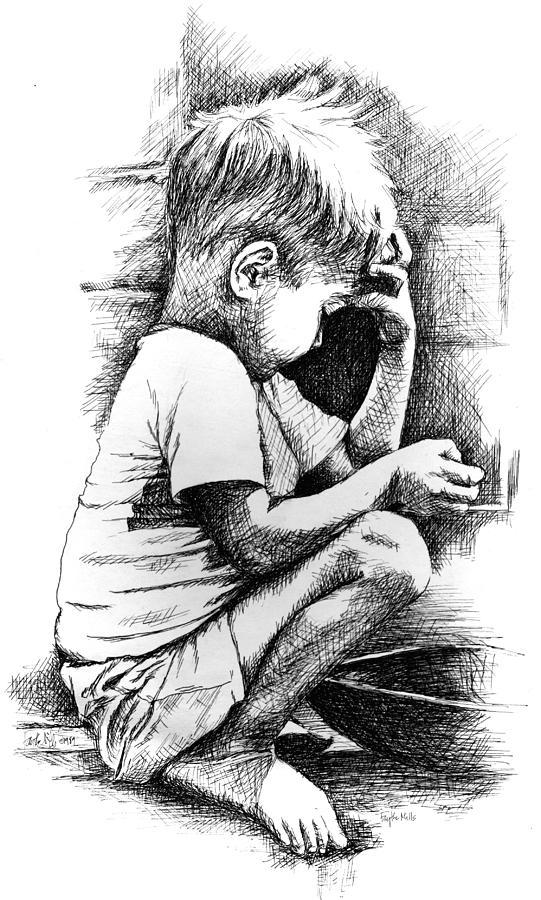 young boy sketch