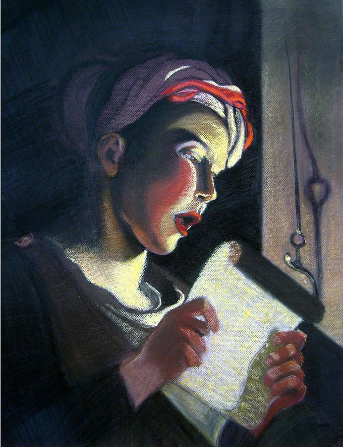 Young Boy Singing Pastel by Karen Coggeshall