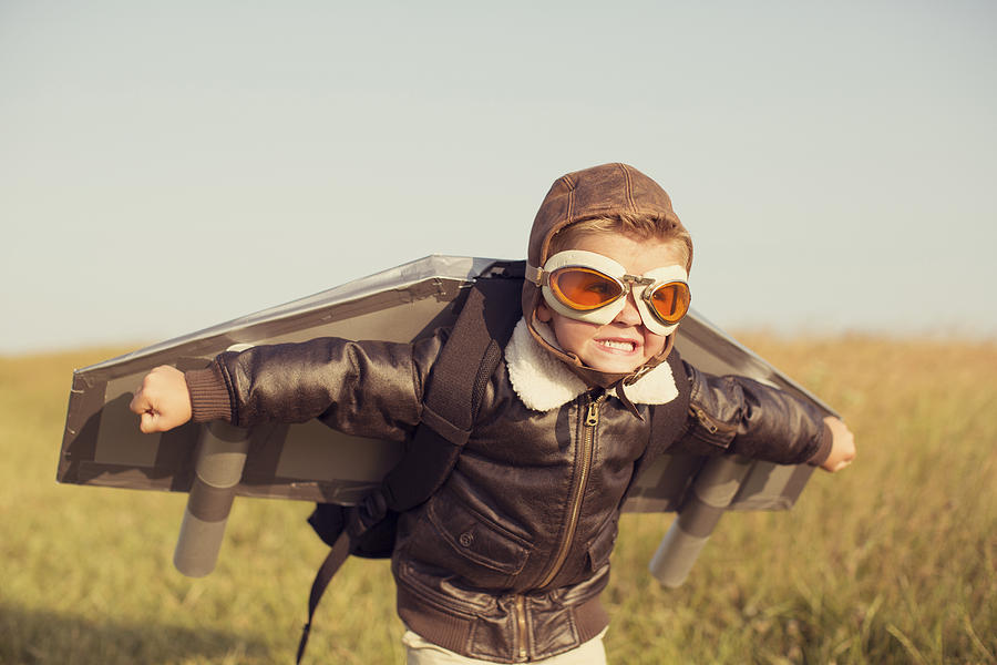 Young Boy wearing Jetpack is Taking Off Photograph by RichVintage