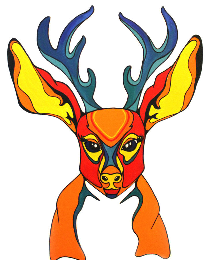 Deer Painting - Aztec Buck by Allison Liffman