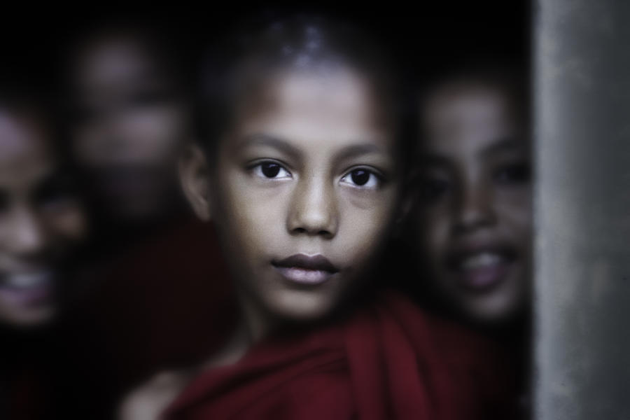 Young Burmese Monks 1 Photograph by David Longstreath
