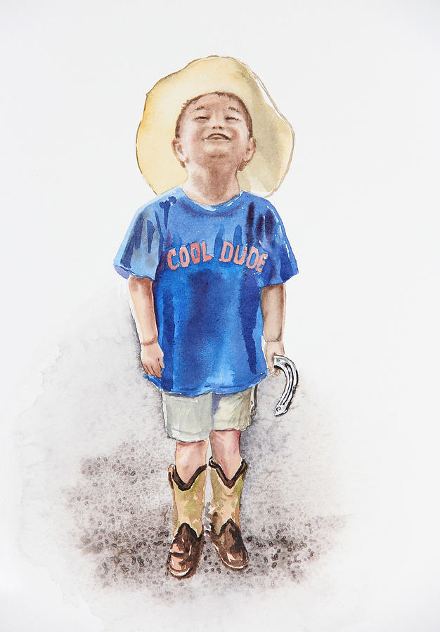 Young Cowboy  Painting by Irina Sztukowski