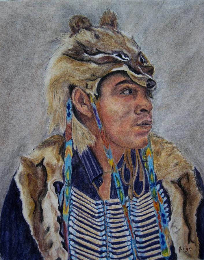 Young Cree Man Pastel by Joan Pye - Pixels