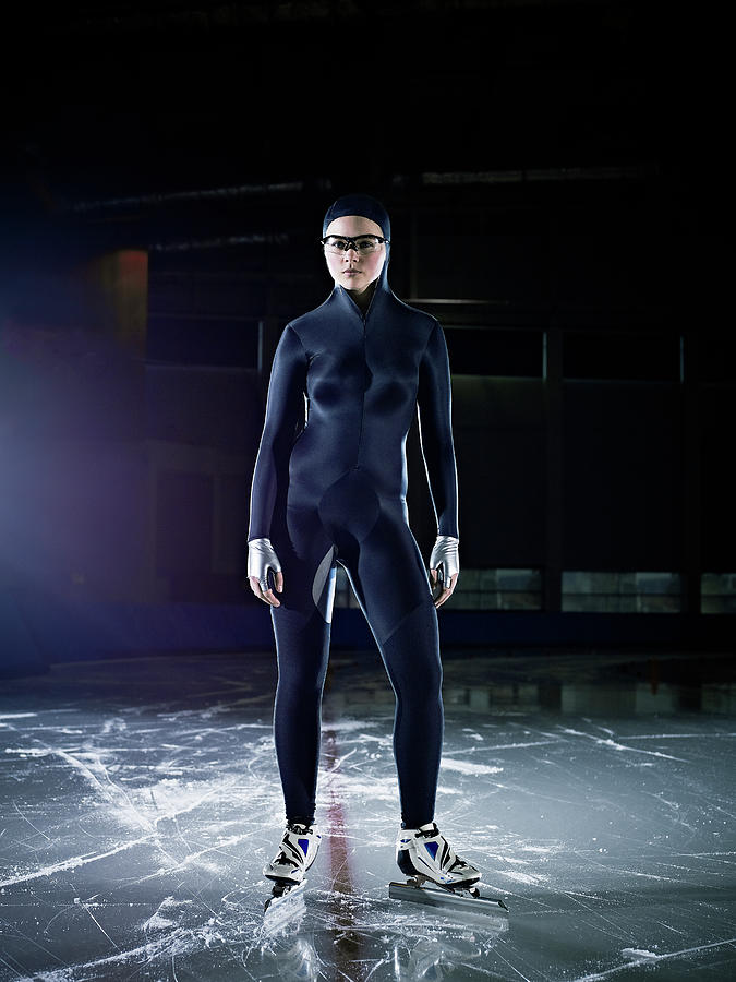 Young Female Long Track Speed Skater In Photograph by Thomas Barwick