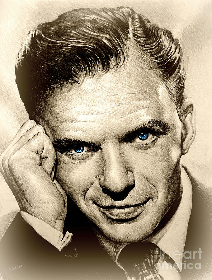 Frank Sinatra Drawing - Young Frank blue eyes by Andrew Read