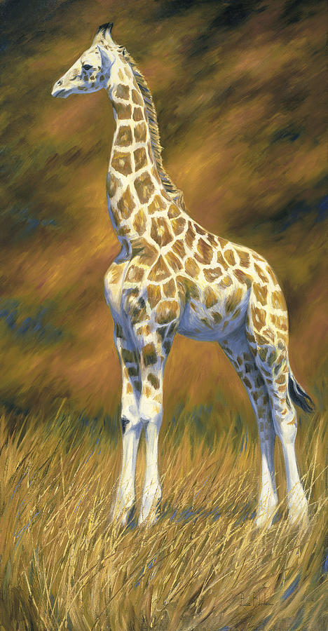 Young Giraffe Painting by Lucie Bilodeau