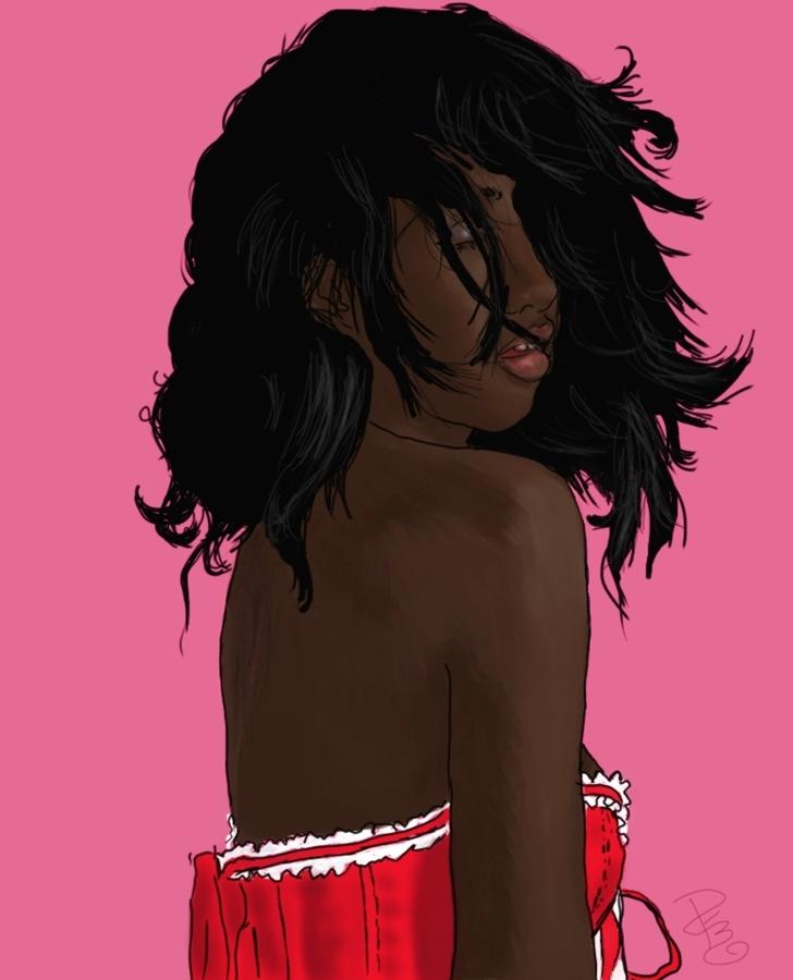 Young girl in pink Digital Art by Debra Baldwin