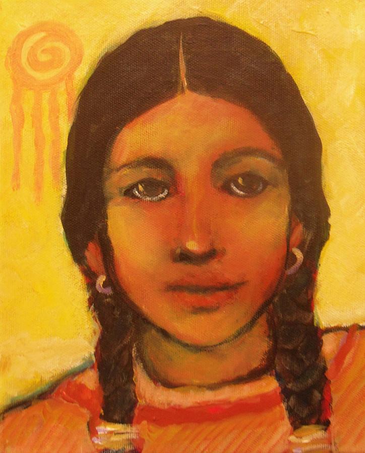 Young Girl of the Red Path Painting by Carol Suzanne Niebuhr